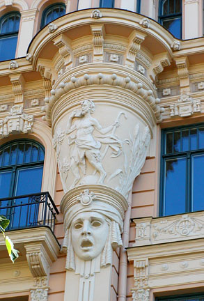 art nouveau head detail