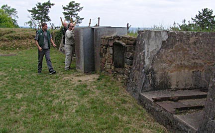 Trench with snail and tin can