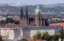 prague castle from above * A view of Prague Castle, with the huge St. Vitus towering above.  The photo was taken from the viewpoint atop the hill above Prague. * 432 x 277 * (84KB)