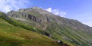 east of col du glandon pano * The mountain range stretching northeast from the Col du Glandon, France. * 720 x 365 * (64KB)