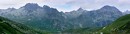 view de la croix panorama * a panoramic view looking northwest from the Col de la Crois du Fer, France.  The pass is at 2067 meters (6781 feet). * 720 x 190 * (59KB)