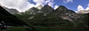 going up grand st bernard pano * The view going up the Grand St. Bernard pass from the south side. * 717 x 258 * (58KB)