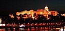 budapest castle at night * The castle is well-lit at night, providing a beautiful scene above the river. * 432 x 207 * (46KB)